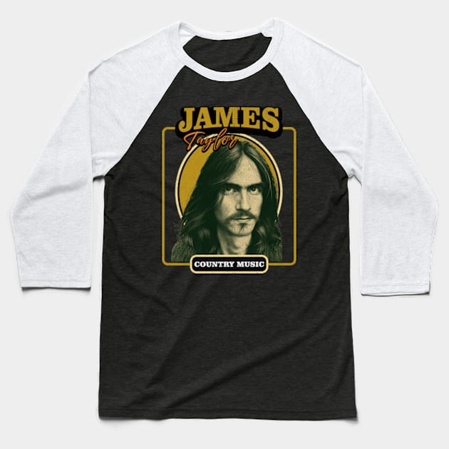 Musician - James Taylor Art Drawing Baseball T-Shirt by Rohimydesignsoncolor